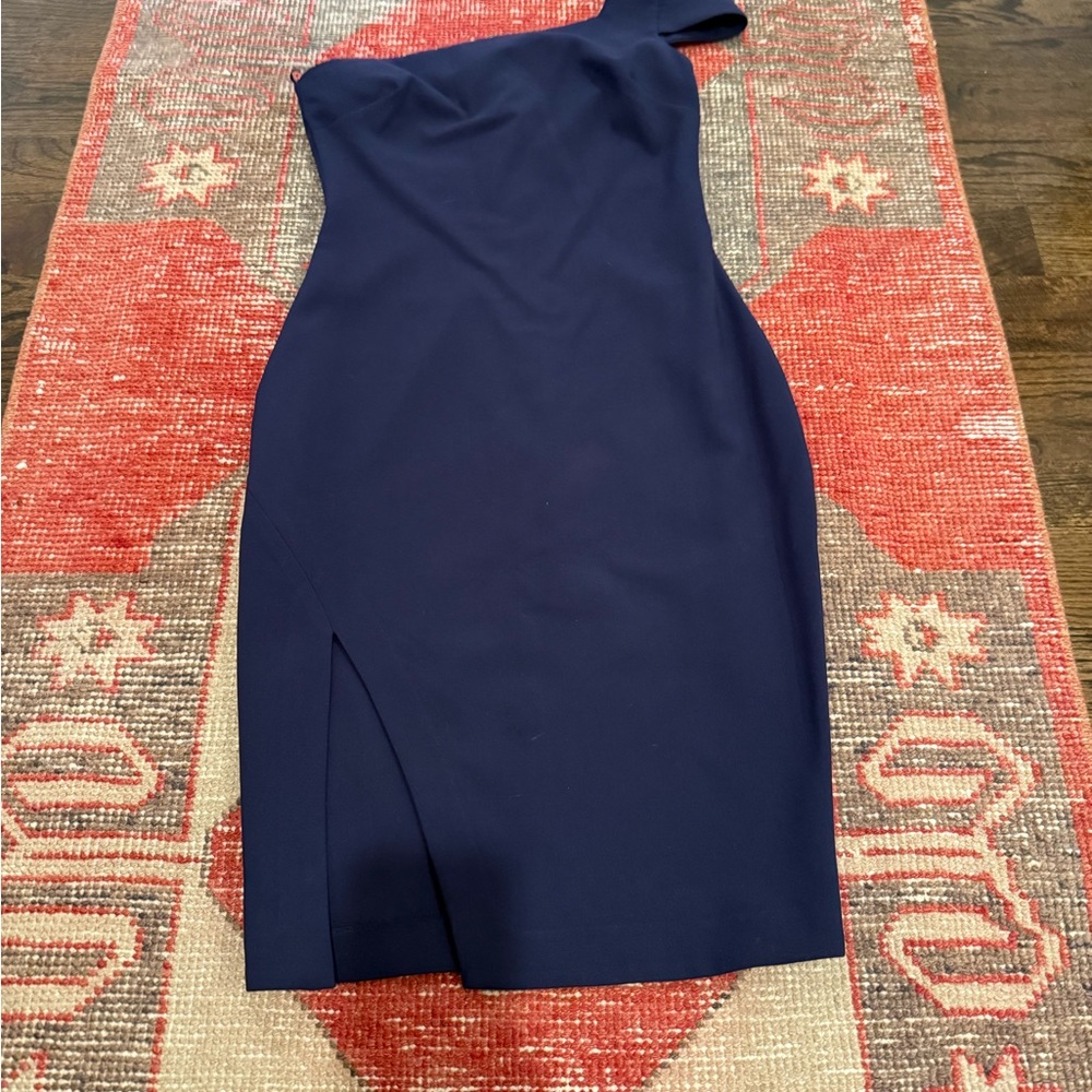 Likely One-Shoulder Navy Dress